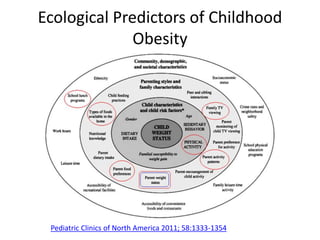 Ecological Predictors of Childhood
Obesity
Source: Pediatric Clinics of North America 2011; 58:1333-1354 (DOI:10.006 )
 