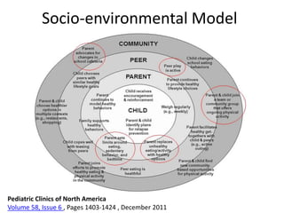 Socio-environmental Model
Pediatric Clinics of North America
Volume 58, Issue 6 , Pages 1403-1424 , December 2011
 