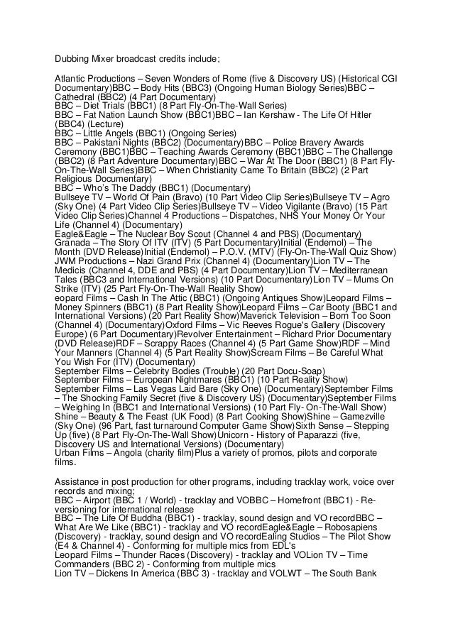 credit list credit list