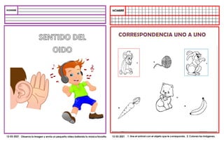 Observa la imagen y envía un pequeño video bailando tu música favorita.
12-03-2021 1. Une el animal con el objeto que le corresponda. 2. Colorea las imágenes.
12-03-2021
 