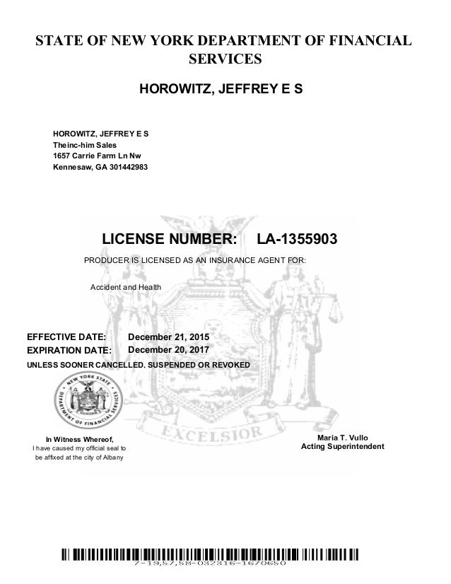 New York Life and Health Insurance License