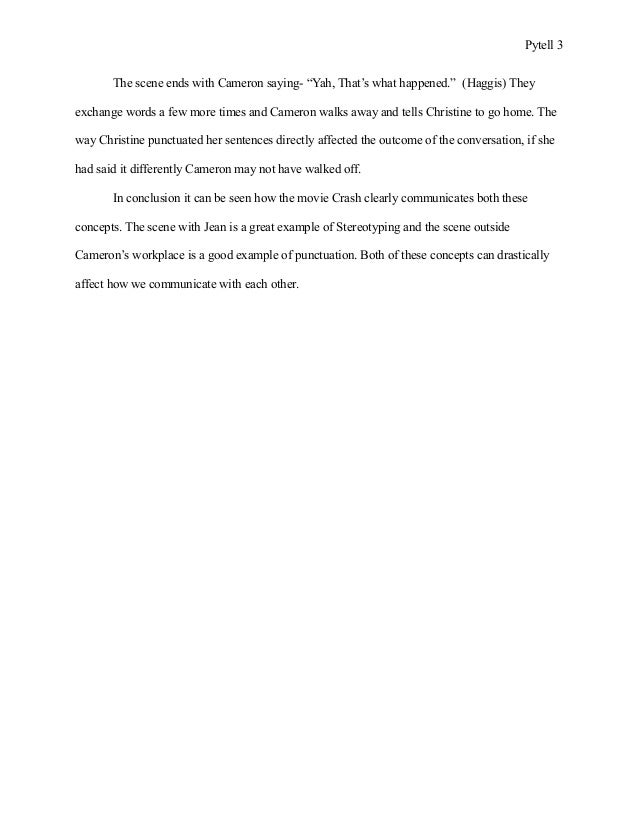 Crash movie character analysis essay picture