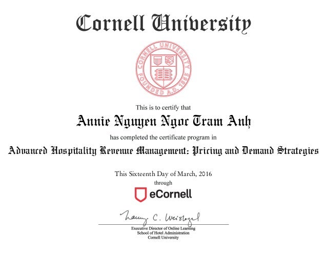Cornell university marketing strategy certificate