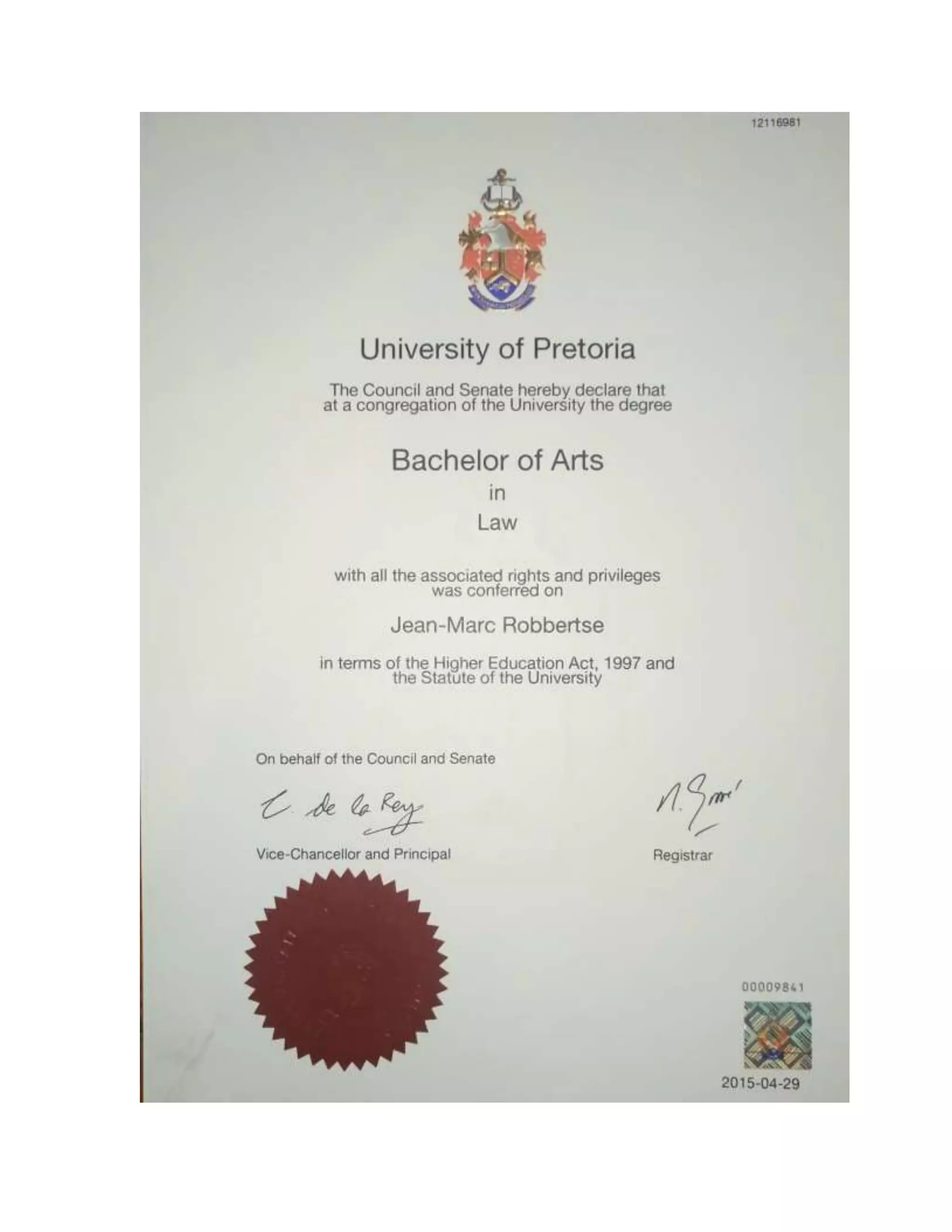 Jean-Marc Robbertse CV