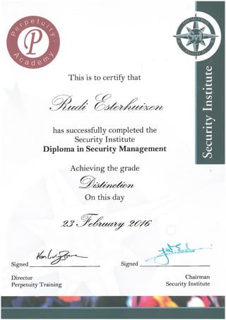 Diploma in Security Management