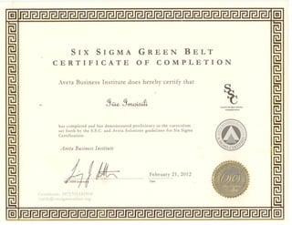 Green Belt Six Sigma1