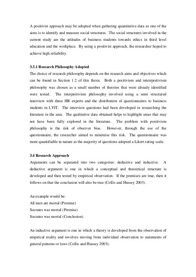 Dissertation research philosophy positivism