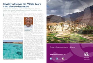 Encouraging start on the 
long road to 2020 
The ICV initiative is less than three years old, and senior 
voices in the industry warn that Oman is at the beginning of a 
marathon, not a sprint. Nevertheless, the progress made since the 
launch of the ICV strategy has been ahead of all expectations. 
As well as presenting two waves of ICV business opportunities for 
local suppliers, the industry has also agreed on a standard set of 
ICV terms and conditions, as well as criteria for evaluating ICV 
and for monitoring and reporting each company’s progress. This 
initiative - accompanied by greater training and a better focus on 
education - has given a great boost for SME’s. “We need to develop 
the SME’s and entrepreneurial spirit in Oman for the sustainable 
development of our economy”, says Simon Karam. In addition, a 
new Joint Supplier Registration System (JSRS) has been developed 
for the oil and gas sector. This initiative aims to provide a common 
supplier database for the industry, replacing the numerous 
separate databases of the Ministry and the various operators. The 
establishment of the JSRS will make it easier for approved Omani 
suppliers to find business opportunities in the procurement 
programs of operators in Oman. Further into the future, the JSRS 
will also provide Omani businesses with exposure to international 
opportunities; as the ICV strategy helps the Sultanate develop 
a world-class workforce and a world-class supply chain that 
will generate a new source of export earnings for the country. 
Heartened by the impact of ICV on the oil and gas industry, the 
Government is now looking at applying ICV within other strategic 
economic sectors, including tourism and transport. 
ICV is now an integral part of the contracting and procu-rement 
processes at major operators. “BP has a role to play by 
maximizing our in-country spending with local suppliers and 
small and medium-sized companies,” Dave Campbell, General 
Manager of BP in Oman says. “As part of our ICV strategy, we are 
working on how to encourage our global suppliers to integrate as 
much local content as possible into their work. We’ve had some 
important successes already, such as with a recent project to 
drill water wells and construct a water pipeline for the Khazzan 
project, which will include a significant degree of local content.” 
Two ICV Conferences in Muscat, held in December last 
year and in June this year, have launched two waves of 
business opportunities for Omani companies, out of the total 
of 53 categories that were initially identified. In December, 
PDO discussed ten opportunities, including the potential to 
develop capabilities to design and manufacture valves in Oman 
rather than importing them from abroad. PDO estimates that 
substituting imports of valves through a local supply could 
create up $75 million in ICV and as many as 330 jobs. PDO 
also forecasts that a local supplier of a mobile facility for treating 
the water it needs for hydraulic fracking could earn up to $27 
million just from PDO by the year 2020. 
Other opportunities that PDO presented at the Conference 
included the manufacturing of carbon steel pipes and, in 
partnership with BP, the local development of drilling rigs. 
In June, PDO presented the second wave of opportunities 
for local business development. The most significant of these 
opportunities is the chance to set up regional maintenance 
hubs around the concession areas of the various oil and gas 
operators in the country. Other opportunities presented by 
PDO included the manufacture of shaker screens, which are 
specialized equipment for filtering solids from drilling fluids, 
and technology for cleaning and inspecting pipelines. More 
opportunities for domestic firms are expected to be announced 
in Wave 3 by the end of the year; “every three or four months, 
there is going to be a new wave of ICV opportunities that cover 
the entire sphere of operations,” Restucci says. 
At the June conference in Muscat, Dr. Mohammed bin Hamad 
Al Rumhy, Minister of Oil and Gas, said “this is all about retaining 
more of the industry’s expenditure in-country so it can benefit 
business development, contribute to human capability building 
and stimulate productivity in the Omani economy.” 
“If public and private sectors work together and devote 
sufficient resources, energy, time and manpower we can 
transform the economic prospects of thousands of Omani citizens 
and businesses,” Restucci said at same event. “The oil and gas 
industry, in partnership with the Ministry of Oil and Gas, is in a 
pivotal position to support Oman’s economic development and 
diversification.” 
Port of Duqm 
OMAN’S STRATEGIC CENTRE 
FOR TRADE AND INDUSTRY 
The Port of Duqm forms a key part of the current infrastructure 
expansion in Oman and plays a strategic role as an export point as 
well as a supply port for the country’’’’’’’’’’’s oil and gas sector which make 
it a vital part of the country’’’’’’’’’’’s economy. 
Port of Duqm has the potential to develop into one of the Middle 
East’’’’’’’’’’s largest, business-friendly and most stable ports. 
The Port of Duqm is open to investment. 
www.portduqm.com 
Oil demands fuel 
Port of Duqm’s growth 
The oil and gas sector is a major 
driving force behind the Port of 
Duqm’s emergence as a regional 
industrial hub. Port of Duqm 
Company, a joint venture between 
the Government of Oman and the 
Port of Antwerp in Belgium, is 
currently investing in the devel-opment 
of a liquids terminal in 
RIEN VAN DE VEN 
Port of Duqm 
CEO 
partnership with Oman Oil. This 
jetty will supply the huge refining 
complex that is being planned at 
Duqm with crude feedstock and load its liquid output for 
export. The refinery will have a capacity to process about 
230,000 barrels per day, and the port will ship out the re-fined 
products and petrochemicals. “The terminal should 
be ready about six months before the refinery starts up 
end of 2018,” says Rien Van de Ven, CEO of the Port. 
“When the refinery starts running, the turnover of the 
Port will double. It illustrates just how important oil is for 
the Port of Duqm.” 
Major drive to grow the 
domestic supply chain 
A strategic priority for contractors, independents and major 
operators across Oman is to substitute expatriate workers with 
trained Omani nationals. “The oil industry as a whole has been 
guilty in not preparing a continuous flow of human talent,” 
says Isam Al Zadjali, Oman Oil Company CEO and former Oxy 
President, one of the founding members of the ICV Committee. 
“There is now a huge gap between the people who are about 
to retire and the young people that we have recently hired. 
Occidental Oman has been working with various universities 
and we have developed a special training program for the locals 
together with the Ministry of Manpower and the vocational 
college. Occidental also reviewed the oil and gas program in 
the technical college of Oman.” 
According to OPAL, the Oman Society for Petroleum 
Services, as a result of the ICV initiative, more than 80% of 
the direct sourcing of oil and gas companies operating in the 
Sultanate is now carried out using local contractors, agents and 
suppliers. 
Investment in the upstream and in particular in non-conventional 
gas is delivering a series of opportunities for 
Omani manufacturers and service providers, in business 
segments as varied as pipe inspection, security fencing and 
the fabrication of insulation material and carbon steel pipes. 
The successful application of the ICV strategy will encourage 
the development of locally made materials, introduce new 
technologies and grow Oman’s export industries. 
OOCEP rig site 
Port of Duqm workers 
 