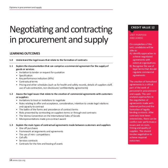 contract 5 formation contracts unit CIPS Diploma Guide contract 5 formation contracts unit CIPS Diploma Guide