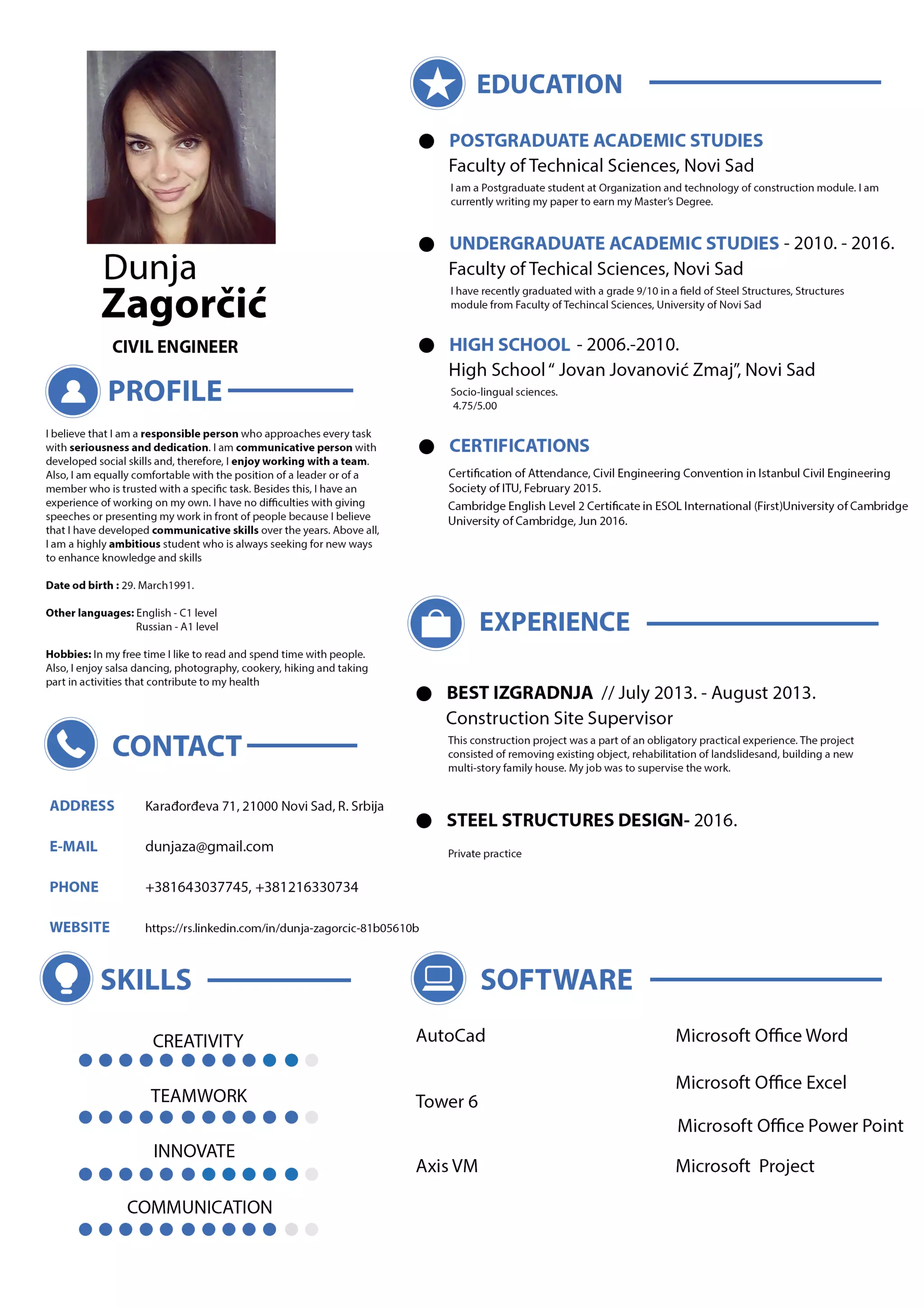Dunja Zagorčić CV eng | PDF