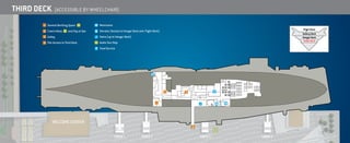 VISITOR’S
GUIDE
GETTHEFREEAPP!
MISSIONINTREPID:
EXPLOREENTERPRISE
Experiencethe
SpaceShuttlePavilion
onawholenewlevel.
WELCOME CENTER
WELCOME CENTER
FO’C’SLE/GALLERY DECK (NOT ACCESSIBLE BY WHEELCHAIR)
TOWER 1 TOWER 2 TOWER 3 TOWER 4
8
8
7
9
10
6
5
4
3
2
1
3 4
9
1 2
10
Stairs up to flight deckStairs up to flight deckStairs down to hangar deck
Fo’c’sle
Triple Stix and Temporary Exhibition:
On the Line: Intrepid and
the Vietnam War
Marine Berthing
Ammo Handling
Officer Berthing
Junior Officer Berthing and City at Sea
Anchor Chain Room and City at Sea
Combat Information Center and City at Sea
Main Communication Station
Squadron Ready Room
and Temporary Exhibition:
On the Line: Intrepid and the Vietnam War
Stairs
Audio Tour Stop
5
67
FLIGHT DECK
Gallery Deck
Hangar Deck
Third Deck
Flight Deck
GALLERY DECK
Hangar Deck
Third Deck
Flight Deck
Gallery Deck
HANGAR DECK
Third Deck
Flight Deck
Gallery Deck
Hangar Deck
THIRD DECK
THIRD DECK (ACCESSIBLE BY WHEELCHAIR)
1 General Berthing Space
Crew’s Mess and City at Sea
Galley
Pier Access to Third Deck
2
3
4
Restrooms
Elevator (Access to Hangar Deck and Flight Deck)
Stairs (up to Hangar Deck)
Audio Tour Stop
Food Service
FLIGHT DECK
Gallery Deck
Hangar Deck
Third Deck
Flight Deck
GALLERY DECK
Hangar Deck
Third Deck
Flight Deck
Gallery Deck
HANGAR DECK
Third Deck
Flight Deck
Gallery Deck
Hangar Deck
THIRD DECK
CITY AT SEA: USS INTREPID
An exhibition examining life at sea for Intrepid’s crew.
Explore spaces where crew members lived and worked.
Locations of video kiosks are indicated on the map.
Exhibition continues on the third deck.
City at Sea has been made possible in part by a major grant
from the National Endowment for the Humanities:
Celebrating 50 Years of Excellence.
ACCESSIBILITY
The Intrepid Museum is committed to providing
accessible, interactive and educational experiences
to all visitors. Because of Intrepid’s status as a
historic landmark, most, although not all, spaces are
accessible by wheelchair. Areas of the Museum that
are not accessible include the fo’c’sle, combat
information center, island, Growler and Concorde.
To learn more about accessible programs and
resources, go online to intrepidmuseum.org/access
or visit the Information Desk.
AUDIOTOURRENTALS
With tours tailored for children, adults and individuals
who are hard of hearing, and suggested stopping points
timed to fit your schedule, an audio tour is the most
complete way to experience the Museum. Rentals are
available in multiple languages.
EXIT EXIT
Exit the Museum complex on Pier 86.
EXHIBITGUIDELINES
To preserve the artifacts on display, guests are
prohibited from touching any of the exhibits or displays
and must exercise due care when taking close-up
photographs of any exhibit or display.
FIRSTAID
Please see the nearest security guard or Museum staff
member if first aid is needed.
FOODANDDRINK
Except in designated areas, no eating or drinking
is allowed at the Museum.
INFORMATIONDESK
Located on the hangar deck. For easiest access, take
the Tower 1 elevator to the hangar deck.
LOSTFOUND
If you lose an item during your visit, please check with
the Information Desk, located on the hangar deck,
before you leave. If you later discover that you have
left something behind, call 212-957-7036 between the
hours of 9:00am and 5:00pm EST.
PHOTOGRAPHYANDVIDEO
You’re welcome to take photographs and video for
your personal use during your visit. Please contact our
Public Relations Department for written permission to
take commercial photography or video.
RESTROOMS
There are four restrooms located throughout the
Museum complex. Please see each deck map for the
one nearest you.
SAFETYANDSECURITY
Minor children should not be left unattended. All guests
under the age of 16 must be accompanied by an adult
while visiting the Museum—there are no exceptions.
For youth/student groups, at least one (1) chaperone is
required for every ten (10) children.
SIMULATORS
Experience our virtual flight zone in our three exciting
simulators: G-Force Encounter, XD Theater (located in
the Exploreum on the hangar deck) and Transporter FX
(located on the pier). Tickets may be purchased at each
simulator. Height restrictions apply.
SMOKING
Smoking, including smokeless electronic cigarettes, is
strictly prohibited anywhere on Museum property or
inside any exhibit area. Smoking on Pier 86 is prohibited
by law. The only area where smoking is permitted is on
the sidewalk of 12th Avenue.
SOUVENIRPHOTOS
Sharpshooter Imaging provides souvenir photography
and products to Museum guests. Guests have the
opportunity to pose in front of a blue screen located
near the entrance of submarine Growler and in the
Space Shuttle Pavilion. Upon exiting the exhibits,
guests will be able to see their finished images in
settings with sea, air and space themes.
A QUICK REFERENCE GUIDE FOR YOUR VISIT
GET THE FREE APP! MISSION INTREPID: EXPLORE ENTERPRISE
Experience the Space Shuttle Pavilion on a whole new level.
Apple, the Apple logo, iPad, and iPhone are trademarks of Apple Inc., registered in the U.S.
and other countries. App Store is a service mark of Apple Inc.
BECOME A MEMBER A membership to the Intrepid Museum pays for itself
after just two visits. Stop by the Information Desk or Box Office, call 646-381-5030
or visit us online at intrepidmuseum.org to learn how you can turn today’s ticket
into a year of membership.
intrepidmuseum.org
 