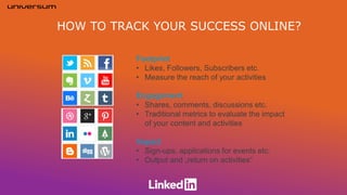 HOW TO TRACK YOUR SUCCESS ONLINE?
 