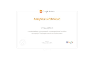 Google Analytics -Certificate