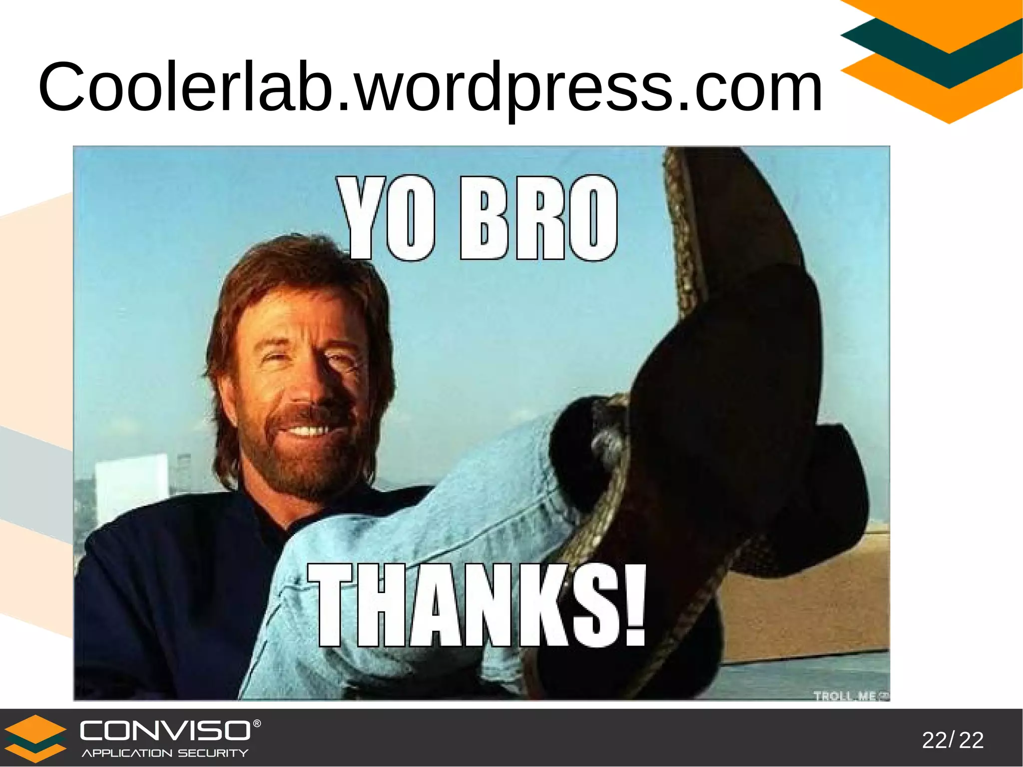 22/ 22
®
Coolerlab.wordpress.com
 