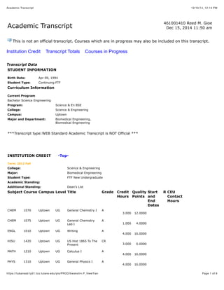 Academic Transcript | PDF