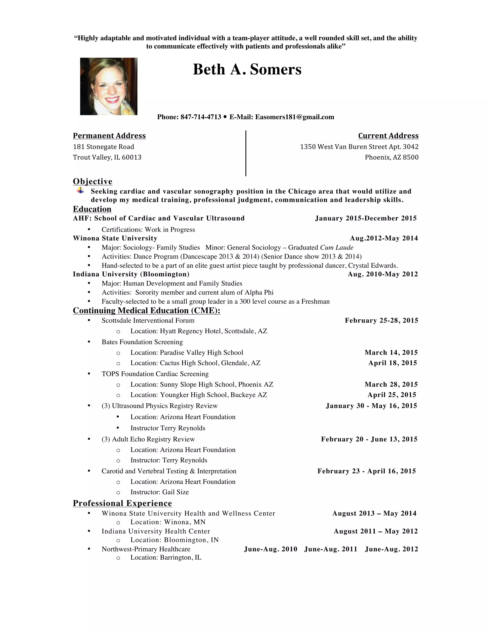 Beth A Somers Ultrasound Resume - Beth A Somers Ultrasound Resume 1 2048 