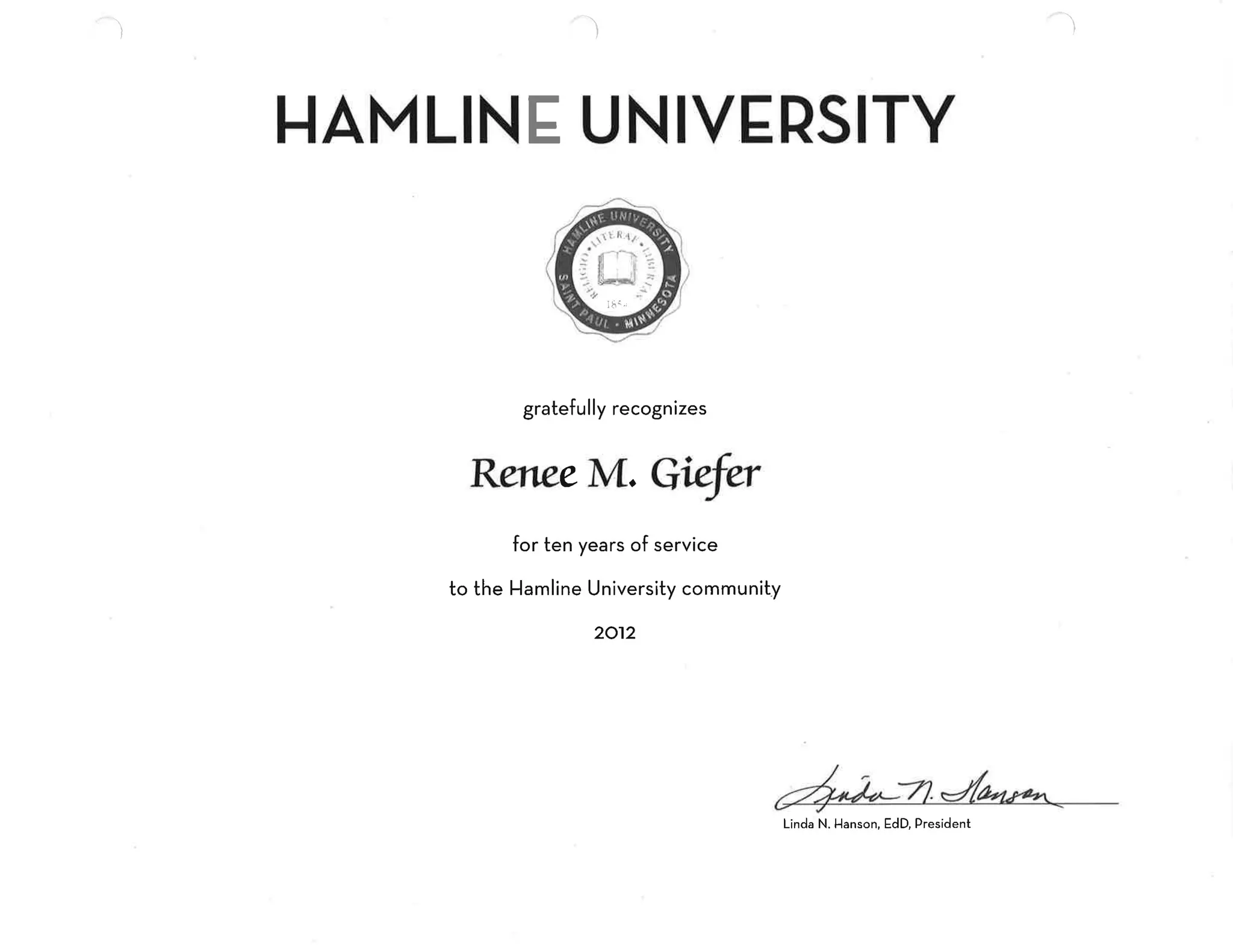 Hamline Certificates PPT