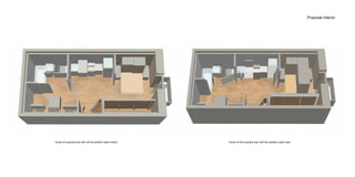 Visual of proposal plan with all the partition walls closed Visual of the proposal plan with the partition walls open
Proposal Interior
 