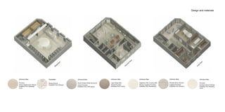 First Floor
G
round
Floor
Basem
ent
Design and materials
Johnson-tiles
Riven Portland White Structured
Gazed Porcelain
Suitability Floor (SPA space)
Vyaratiles
Stones flooring
Suitability Floor (Shower)
Johnson-tiles
Lagos Beige Matt
Glazed Porcelain
Suitability Floor (Lobby)
Johnson-tiles
Porcelain
Artisan Highland Ash Natural
Suitability Floor (Massage
room)
Johnson-tiles
Sokrates Bone Textured
Unglazed Porcelain
Suitability Floor (Kitchen)
Johnson-tiles
Sagittarius Slim Gouache Milk
Natural, Unglazed Porcelain
Suitability Floor (Restaurant)
Johnson-tiles
Porcelain
Centaurus Bone Polished
Suitability Floor (Reading
room)
 