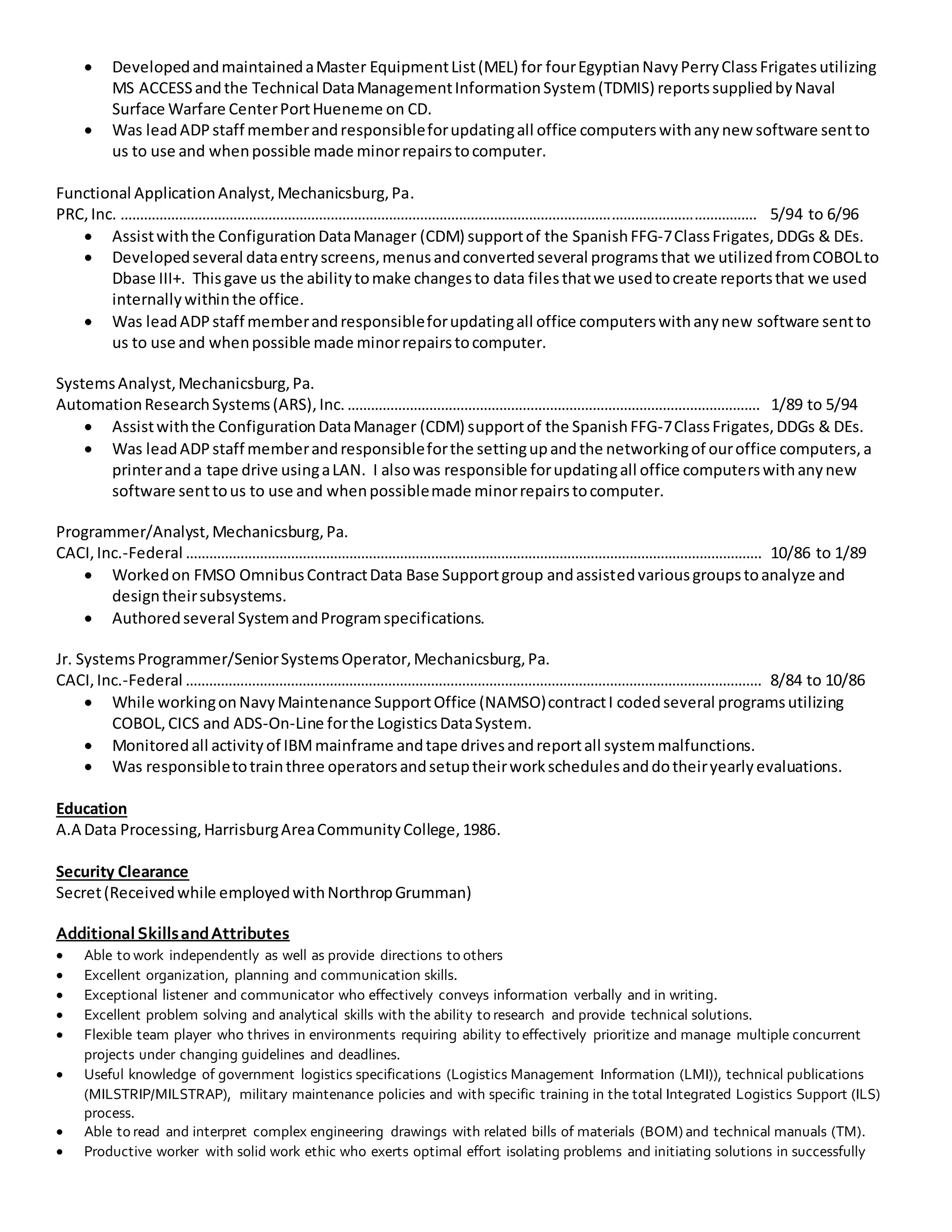 Chris A Jones Resume r1 | DOCX