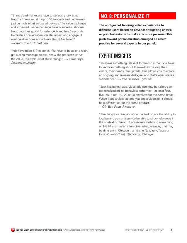 Digital Video Advertising Best Practices 2017 2