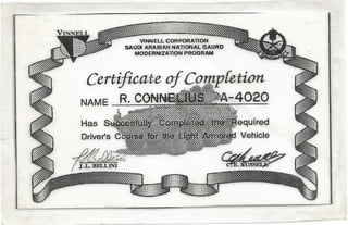Vinnel SANG LAV Drivers Certificate