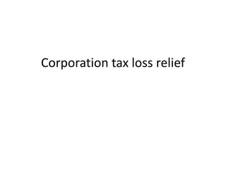 Corporation tax loss relief
 