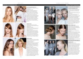 H A I R  E T C .
- 7 0 - - 7 1 -
C A T W A L K H A I R T R E N D S
VICTORIA BECKHAM SS15
Μια αύρα µη επιτηδευµένης απλότητας στο show της
Victoria Beckham.
HAIR DIRECTOR:Guido Palau
THE LOOK: Ένα χαλαρό αλλά µη συµβατικό λουκ.
INSPIRATION:«Το στιλ τηςVictoria είναι τόσο
µοντέρνο και όµορφο που δεν ήθελα να τραβήξω τα
βλέµµατα στα µαλλιά και αυτό το φυσικό λουκ ήταν
το καταλληλότερο για αυτή την συλλογή»,είπε ο Pa-
lau.«Άφησα τα µαλλιά να στεγνώσουν φυσικά,
δηµιούργησα µια ασυγύριστη χωρίστρα στο πλάι µε τα
δάκτυλα µου και µετά χρησιµοποίησα REDKENWIND
BLOWN 05 Dry Finishing Spray για να προσθέσω
υφή στο µαλλί και ελαφρύ όγκο στην ρίζα.Επίσης
χρησιµοποίησα πλατύ σίδερο για σγουρά,περνώντας
µεγάλες τούφες στην τύχη,και τις τοποθετούσα
πάνω από το σίδερο για να προσθέσω όγκο εκεί που
χρειαζόταν».
COACH SS15
Η συλλογή της Coach που είχε ρετρό επιρροές,
συµπληρώθηκε από ένα φυσικό κτένισµα µε κίνηση µε
επιρροές από τα 70s.
HAIR DIRECTOR:Guido Palau
THE LOOK:Φυσικά µαλλιά γεµάτα υφή και κίνηση,µε
χαµηλή χωρίστρα στο πλάι,περνώντας πάνω από τα
µάτια και πίσω από τα αυτιά.
INSPIRATION:«Το λουκ της Coach αυτή την σεζόν
είναι πολύ 70’s.Κράτησα τα µαλλιά όσο πιο φυσικά
γίνεται χρησιµοποιώντας GUTS 10 καιWIND BLOWN
05 για να δηµιουργήσω έντονη υφή µε ελαφρύ όγκο
στην ρίζα»,είπε ο Palau.«Μετά δηµιούργησα µια
χαµηλή χωρίστρα πάνω από το ένα µάτι και στερέωσα
τα µαλλιά πίσω από το αυτί για µια κουλ αίσθηση,που
έχει αγορίστικες επιρροές,αλλά παραµένει θηλυκή».
VERSUS SS15
Το λουκ της σειράςVersus αυτή τη σεζόν ήταν µοντέρνο,
εµπνευσµένο από καµπάνιες του οίκουVersace στα 90s
που είχαν µια σέξι,φυσική ενέργεια.
HAIR DIRECTOR:Guido Palau
THE LOOK: Έχοντας κατά νου ότι το στιλ της σεζόν είχε
ως προτεραιότητά του να αναδείξει την ατοµικότητα,
οι δηµιουργοί φρόντισαν ώστε κάθε χτένισµα να είναι
ξεχωρισό. Έτσι,βασιζόµενοι στην φυσική υφή των
µαλλιών του κάθε µοντέλου,το χτένισµά του έγινε είτε
πιο ίσιο είτε πιο wavy ανάλογα.
INSPIRATION:«Η αίσθηση της ατοµικότητας,
εµπνευσµένη από τις διαφηµίσεις του οίκουVersace
στα µέσα της δεκαετίας του 1990,όπου τα µοντέλα
φωτογραφίζονταν για αυτές που ήταν και όχι για αυτές
που µετατρέπονταν»,είπε ο Palau.«Κάθε µοντέλο είχε
ένα φυσικό,σχεδόν ατελές χτένισµα αλλά η κάθε µια
ήταν διαφορετική,ανάλογα µε το είδος και το µήκος
των µαλλιών της.Πρόσθεσα υφή και όγκο στην ρίζα
και άφησα την χωρίστρα φυσική και ασυγύριστη.Μετά
ψέκασα λίγο SHINE FLASH 02 Glistening Mist σε όλα τα
µαλλιά για να τους προσθέσω γυαλάδα».
HAIDER ACKERMAN SS15
Ο JoshWood και ο Eugene Souleiman δηµιούργησαν
κοντοκουρεµένες περούκες σε αποχρώσεις λευκό
του πάγου που θυµίζουν κάτι από αγόρια παιδικής
χορωδίας.
HAIRTEAM: JoshWood και Eugene Souleiman για την
Wella Professionals
THE LOOK:Επιτηδευµένα κακοκουρεµένα µαλλιά
παιδιών χορωδίας σε λευκές αποχρώσεις
INSPIRATION:«Αυτό το λουκ είναι όµορφο και κοµψό,
αλλά µε ένα περίεργο τρόπο που δεν θα περίµενες»,
είπε ο Eugene Souleiman.«Χρησιµοποιήσαµε
αποχρώσεις σε λευκό του πάγου αλλά υπάρχουν και
οι φυσικές αποχρώσεις των µοντέλων που ξεχωρίζουν
κάτω από την περούκα,σαν undercut,έτσι υπάρχει
µια αντίθεση µεταξύ φυσικού και ασυνήθιστου.Η
ιδέα πίσω από το λευκό χρώµα είναι για να φωτίσει το
πρόσωπο των µοντέλων.Υπάρχουν διάφορα στοιχεία
στο λουκ αυτό,ώστε να τραβήξουν πάνω τους τα
βλέµµατα»,είπε ο Josh.
ISSEY MIYAKE SS15
Ο Eugene Souleiman και η οµάδα τηςWella Profes-
sionals εµπνεύστηκαν από τους σχηµατισµούς των
σύννεφων για να δηµιουργήσουν ένα εξωπραγµατικό
λουκ για το σόου του Issey Miyake.
HAIR DIRECTOR:Eugene Souleiman
THE LOOK: Ένα ψεύτικο καρέ σχήµα µε βέλος από
χαλαρά µαλλιά.
INSPIRATION:Τα υφάσµατα της συλλογής που είχαν
ως πηγή έµπνευσης τους σχηµατισµούς των σύννεφων.
«Ήθελα το λουκ να έχει µια ένταση µεταξύ του
γραφικού σχήµατος της κορυφής και του ρολού στο
πίσω µέρος των µαλλιών,που είναι µαλακό και δίνει την
αίσθηση ότι αιωρείται»,εξήγησε ο Eugene Souleiman.
«Το αιρούµενο βέλος πάνω από τα πρόσωπα κινείται
καθώς τα µοντέλα περπατούν,προσθέτοντας µια
εξωκοσµική αίσθηση.Αυτό το λουκ έχει µια ρευστότητα
που κολακεύει την συλλογή».
JOSEPH SS15
HAIR DIRECTOR:Eugene Souleiman
THE LOOK:Μια συνένωση ενός αυστηρά τραβηγµένου
Βρετανικού στιλ µε µια απλή σκαλιστή αλογοουρά,που
παραπέµπει στην αισθητική µιας Γιαπωνέζας γκέισα.
INSPIRATION:«Ήθελα να δηµιουργήσω ένα λουκ
µαλλιών που να είναι τόσο απλό και αγνό,που να
δίνει την εντύπωση ότι κάτι του λείπει»,είπε ο Soulei-
man.«Με τράβηξε η ιδέα να παίξω µε ένταση,ώστε
η µπροστινή χωρίστρα να είναι πολύ µοντέρνα και
να έχει µια αεροδυναµική.Αυτό έδωσε ένα πιο απλό
σκαλισµένο αποτέλεσµα στο πίσω µέρος του κεφαλιού.
Ήταν σηµαντικό για µένα να δηµιουργήσω ένα λουκ
που είχε λεπτοµέρειες µε δεξιοτεχνία,αλλά όχι µε
ένα πολύ φανερό τρόπο,όπου τα διάφορα σηµεία
ενδιαφέροντος να αναδεικνύονταν σταδιακά.»
REDKEN 5THAVENUE NYC WELLA PROFFESSIONALS
PARIS FASHION WEEK SPRING SUMMER 2015
LONDON FASHION WEEK SPRING SUMMER 2015
 