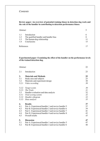 M.Sc. Detection Dog Handler Thesis. Fiona Jackson. | PDF