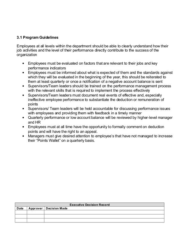performance program template