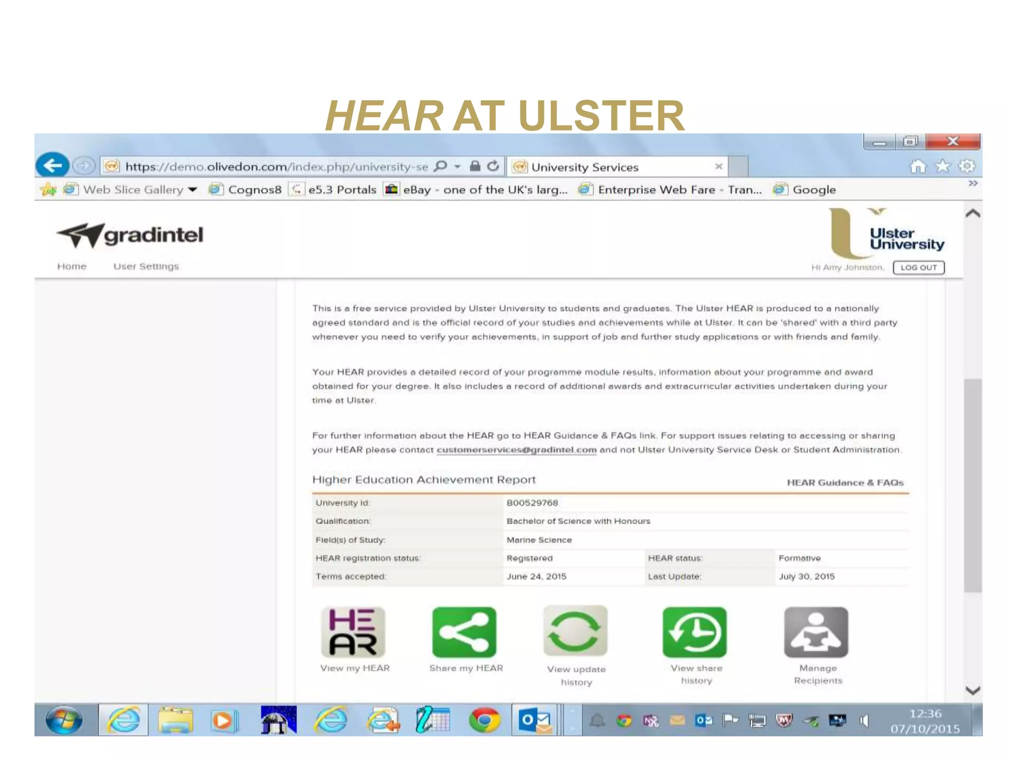 HEAR AT ULSTER
 