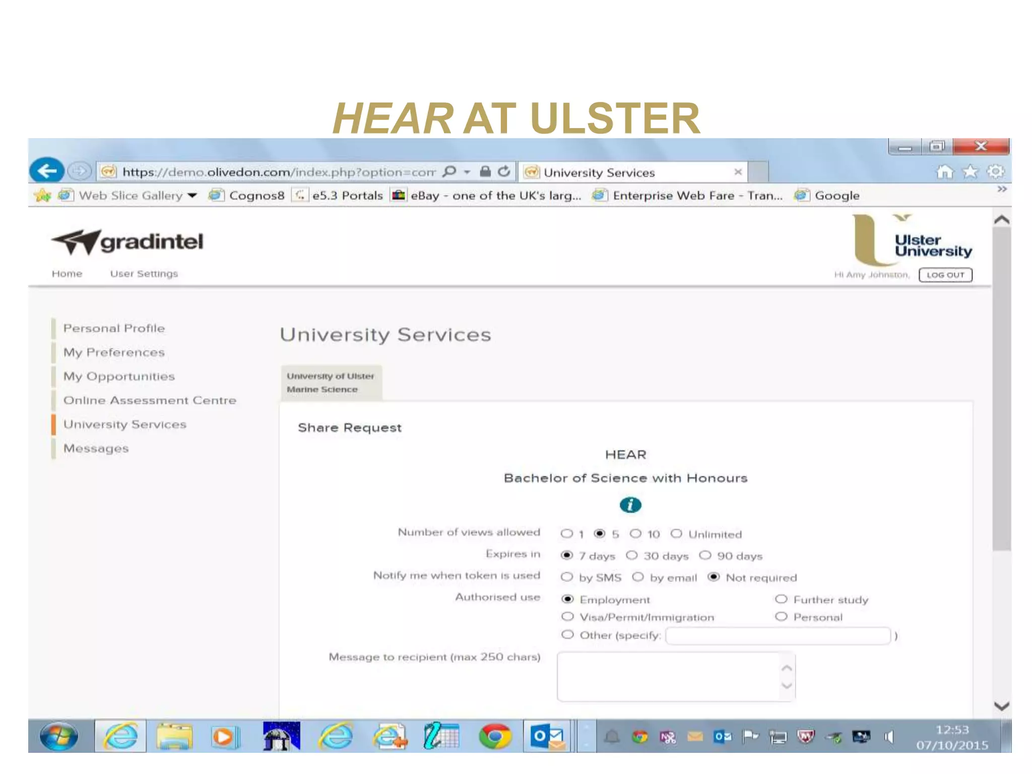 HEAR AT ULSTER
 