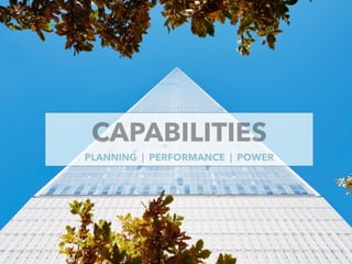 CAPABILITIES
PLANNING | PERFORMANCE | POWER
 