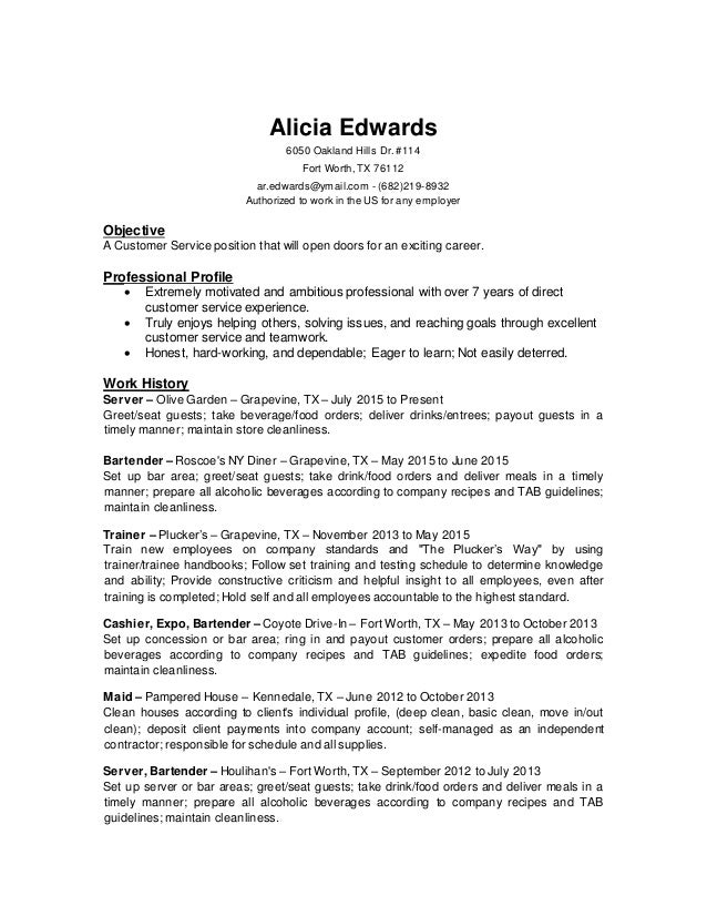 Alicia Edwards Resume