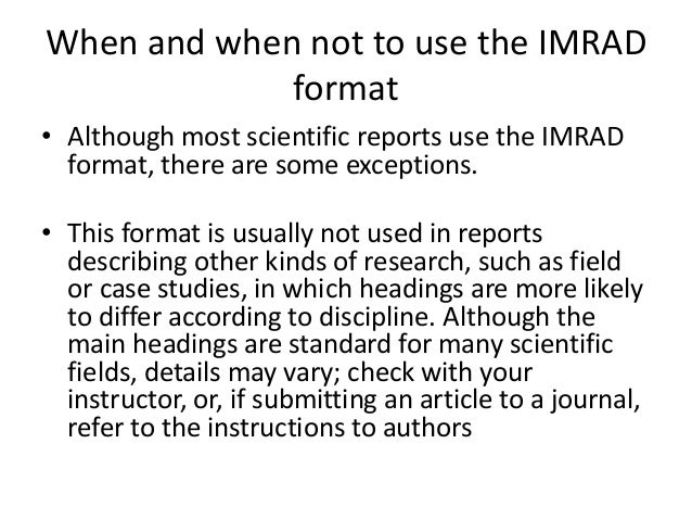 science reports format