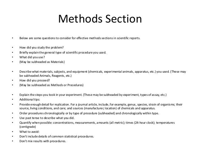 HOW TO WRITE SCIENTIFIC REPORTS