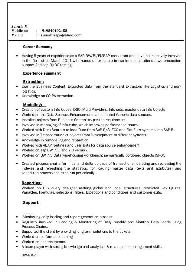generic resume summary