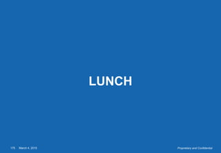 March 4, 2015175 Proprietary and Confidential
LUNCH
 