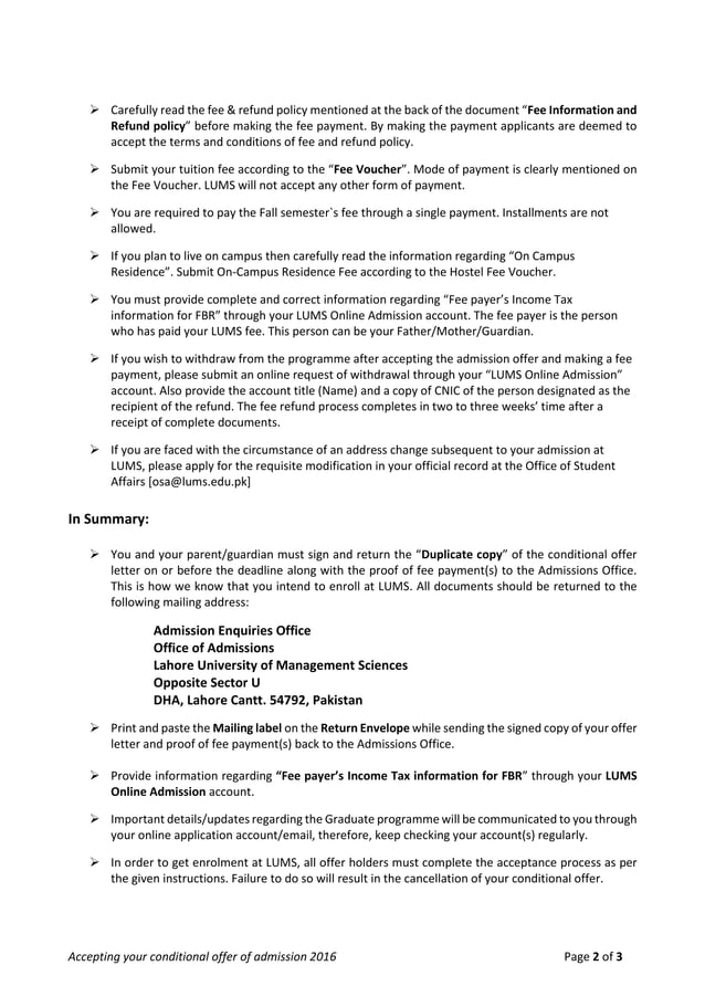 accepting-your-conditional-offer-of-admission-self-grad | PDF | Student ...