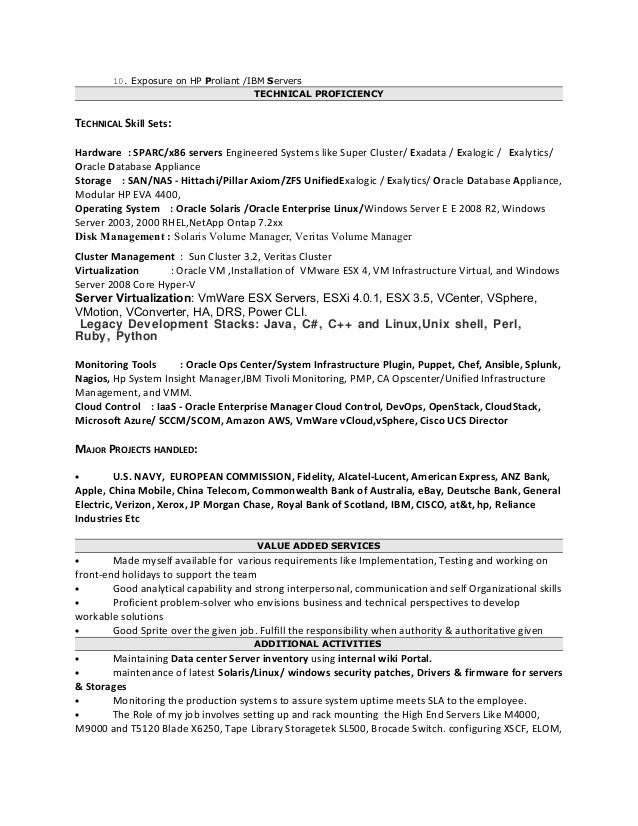 Oracle technical director resume