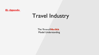 Travel Industry
The TravelSheikh
Model Understanding
B)- Appendix
 