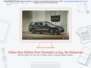 Place your screenshot here
Video Que Define Con Claridad La Ing. De Sistemas
Show and explain your web, app or software pr...