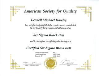 ASQ - Certified Six Sigma Black Belt