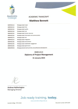 BSB51413 Dip of Project Management | PDF