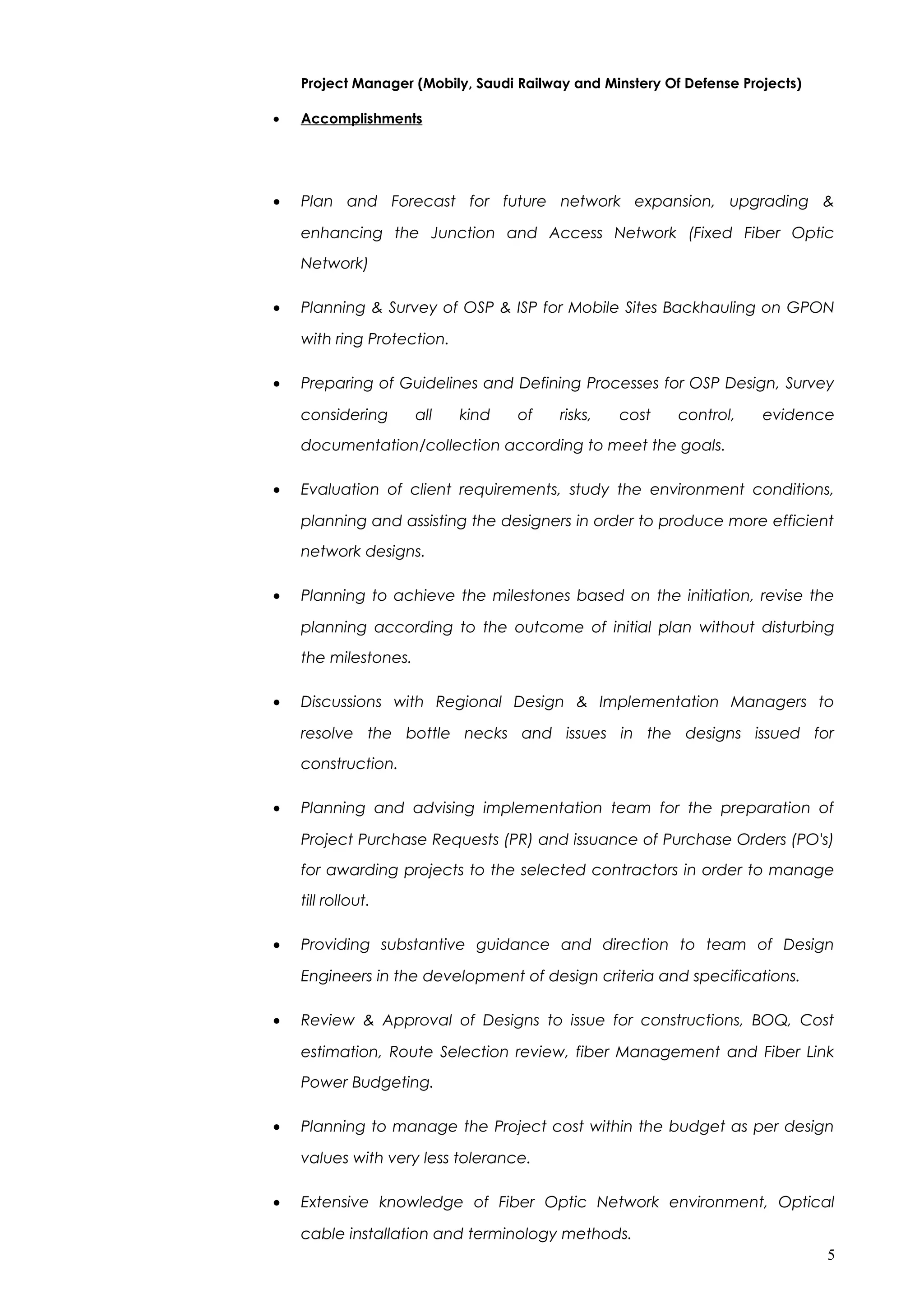 CV For OSP Planning & Design-Kumaran | DOC