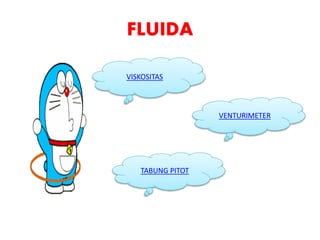 FLUIDA
VISKOSITAS
VENTURIMETER
TABUNG PITOT
 