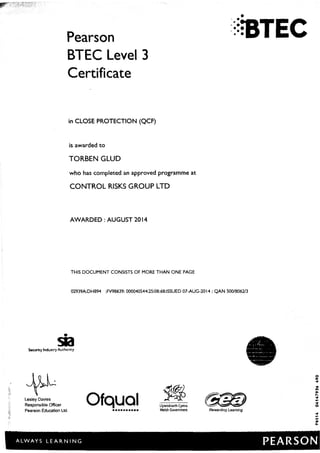 TG Close Protection Certificate 1
