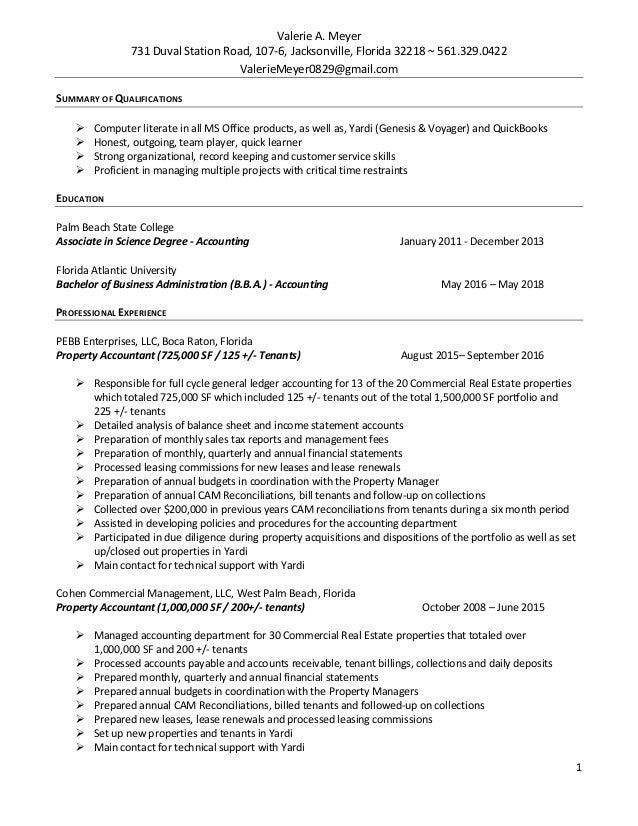 property accountant resume