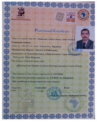 my phd. certificate 2016
