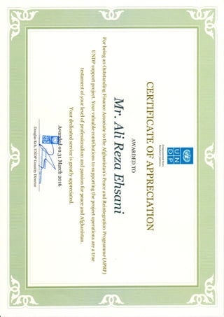 UNDP Certificate